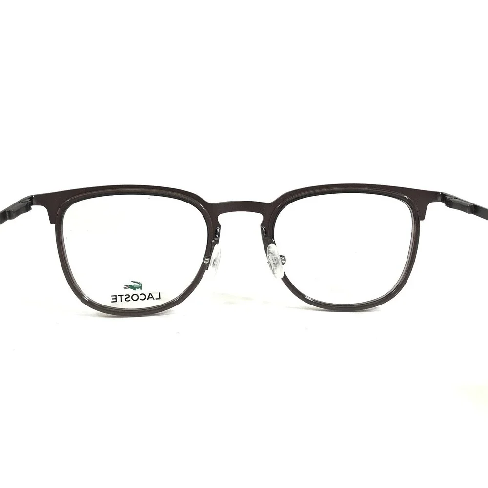 Lacoste Eyeglasses Frames L2264 024 Gunmetal Clear Brown Square 49-21-145